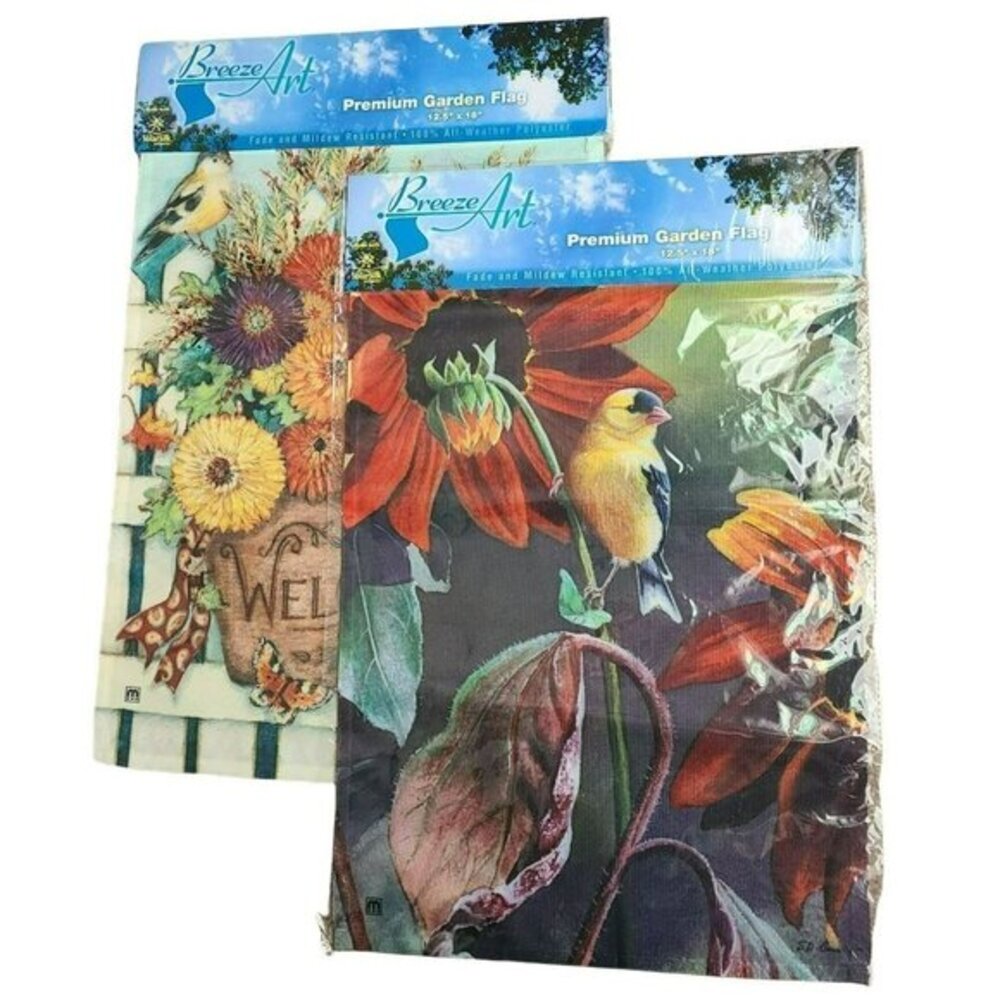 Breeze Art Summer and Fall Flags‎ 12 x 18 Winget Decor Garden Set of 2 New